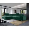 Image de Talisay - canapé dangle gauche - 5 places - convertible avec coffre - en velours - Vert