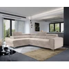 Image de Talisay - Canapé D'angle Gauche - 5 Places - Convertible Avec Coffre - En Velours - Beige