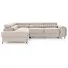 Image de Talisay - canapé d'angle gauche - 5 places - convertible avec coffre - en velours - best mobilier - beige TALISAY