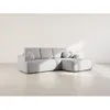 Image de Candela - canapé dangle droit 4 places - convertible avec coffre - en tissu bouclette - Gris