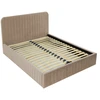 Image de Stuart - Lit Coffre - 160x200 Cm - Sommier Inclus - En Velours - Latte