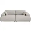 Image de Garance - canapé droit 4 places double méridienne - assise profonde - en velours côtelé - lisa design - gris clair GARANCE
