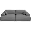Image de Garance - canapé droit 4 places double méridienne - assise profonde - en velours côtelé - lisa design - gris foncé GARANCE
