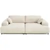 Image de Garance - canapé droit 4 places double méridienne - assise profonde - en velours côtelé - lisa design - beige GARANCE