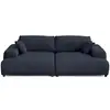 Image de Garance - canapé droit 4 places double méridienne - assise profonde - en velours côtelé - lisa design - bleu nuit GARANCE