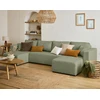 Image de Topaze - Canapé Panoramique - 7 Places - Convertible Avec Coffre - En Tissu - Vert