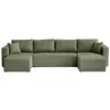 Image de Topaze - canapé panoramique - 7 places - convertible avec coffre - en tissu - best mobilier - vert TOPAZE