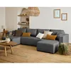 Image de Topaze - canapé panoramique - 7 places - convertible avec coffre - en tissu - Gris foncé