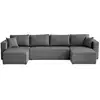 Image de Topaze - canapé panoramique - 7 places - convertible avec coffre - en tissu - best mobilier - gris foncé TOPAZE