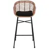 Image de Rosano - lot de 4 tabourets - effet rotin - couleur bois et noir - lisa design - noir et bois ROSANO