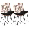 Image de Forenza - lot de 4 chaises - effet rotin - coloris bois et noir - lisa design - noir et bois FORENZA