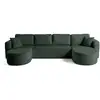 Image de Miro - canapé panoramique en u 7 places - convertible avec coffre - en velours texturé - best mobilier - vert MIRO