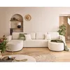Image de Miro - canapé panoramique en U 7 places - convertible avec coffre - en velours texturé - Beige