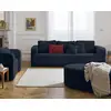 Image de Miro - Canapé Droit 3 Places - Convertible Avec Coffre - En Velours Texturé - Bleu