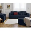 Image de Miro - canapé droit 3 places - convertible avec coffre - en velours texturé - Bleu