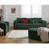 Image de Miro - canapé droit 3 places - convertible avec coffre - en velours texturé - Vert