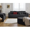 Image de Miro - Canapé Droit 3 Places - Convertible Avec Coffre - En Velours Texturé - Gris Anthracite