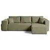 Image de Topaze - canapé d'angle réversible 4 places - convertible avec coffre, tablette et poufs - en velours côtelé - best mobilier - vert kaki TOPAZE