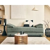 Image de Brescia - Banquette 3 Places Convertible En Tissu Velours Relief - Vert