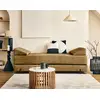 Image de Brescia - Banquette 3 Places Convertible En Tissu Velours Relief - Jaune