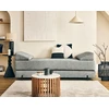 Image de Brescia - Banquette 3 Places Convertible En Tissu Velours Relief - Gris