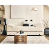 Image de Brescia - Banquette 3 Places Convertible En Tissu Velours Relief - Beige