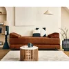 Image de Brescia - banquette 3 places convertible en tissu velours relief - Terracotta