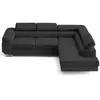 Image de Zaria - canapé d'angle droit 5 places convertible avec coffre et têtières en simili - lisa design - gris anthracite ZARIA