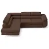 Image de Zaria - canapé d'angle gauche 5 places convertible avec coffre et têtières en simili - lisa design - marron ZARIA
