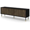 Image de Kirua - Meuble Tv - 4 Portes - 180 Cm - Noir / Bois