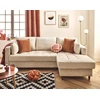 Image de Anna - Canapé D'angle Droit 4 Places Convertible Avec Coffre En Velours Texturé - Beige