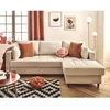 Image de Anna - canapé dangle droit 4 places convertible avec coffre en velours texturé - Beige