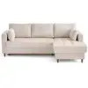 Image de Anna - canapé d'angle droit 4 places convertible avec coffre en velours texturé - lisa design - beige ANNA