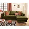Image de Anna - Canapé D'angle Droit 4 Places Convertible Avec Coffre En Velours Texturé - Vert Olive