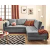 Image de Anna - Canapé D'angle Droit 5 Places Convertible En Velours Texturé - Gris