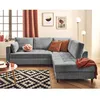 Image de Anna - canapé dangle droit 5 places convertible en velours texturé - Gris