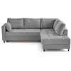 Image de Anna - canapé d'angle droit 5 places convertible en velours texturé - lisa design - gris ANNA