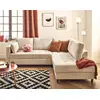 Image de Anna - Canapé D'angle Droit 5 Places Convertible En Velours Texturé - Beige