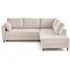 Image de Anna - canapé d'angle droit 5 places convertible en velours texturé - lisa design - beige ANNA