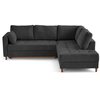 Image de Anna - canapé d'angle droit 5 places convertible en velours texturé - lisa design - gris anthracite ANNA