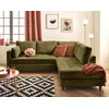 Image de Anna - Canapé D'angle Droit 5 Places Convertible En Velours Texturé - Vert Olive