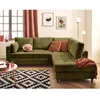 Image de Anna - canapé dangle droit 5 places convertible en velours texturé - Vert Olive