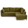 Image de Anna - canapé d'angle droit 5 places convertible en velours texturé - lisa design - vert olive ANNA