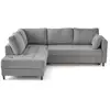Image de Anna - canapé d'angle gauche 5 places convertible en velours texturé - lisa design - gris ANNA