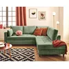 Image de Anna - canapé dangle droit 5 places convertible en velours texturé - Vert sauge
