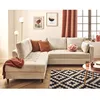 Image de Anna - canapé dangle gauche 5 places convertible en velours texturé - Beige