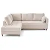 Image de Anna - canapé d'angle gauche 5 places convertible en velours texturé - lisa design - beige ANNA