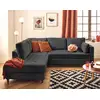 Image de Anna - Canapé D'angle Gauche 5 Places Convertible En Velours Texturé - Gris Anthracite