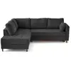 Image de Anna - canapé d'angle gauche 5 places convertible en velours texturé - lisa design - gris anthracite ANNA