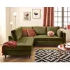 Image de Anna - Canapé D'angle Gauche 5 Places Convertible En Velours Texturé - Vert Olive